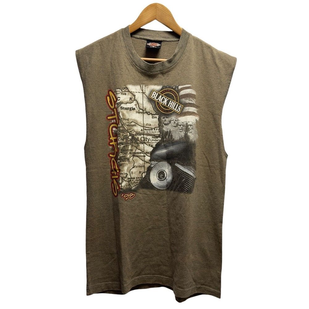 Harley Davidson Vtg '98 Mens M Black Hills Sturgis South Dakota Tank Top T-Shirt